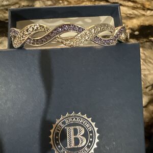 February Daughter Engraved Birthstone Bracelet Bradford Exchange-NIB